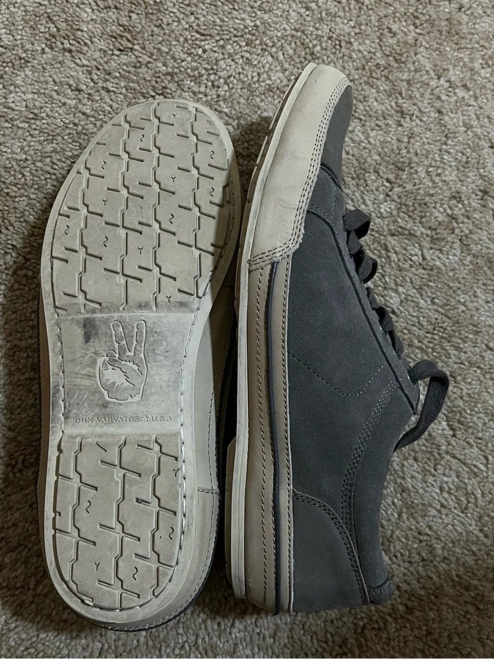 John Varvatos Gray Suede & Leather Lace-Up Dress Sneakers Men’s Size 8 M